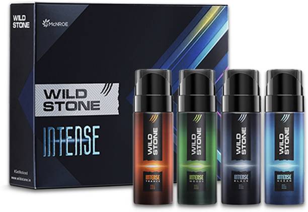 Wild Stone Intense No Gas Deo Travel Pack with Black, Ocean, Trance & Wood, 40ml each Mini Deodorant Spray  -  For Men