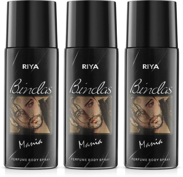 RIYA Bindas Body Spray Deodorant For Men's Pack Of 3 150 Ml Each Deodorant Spray  -  For Men