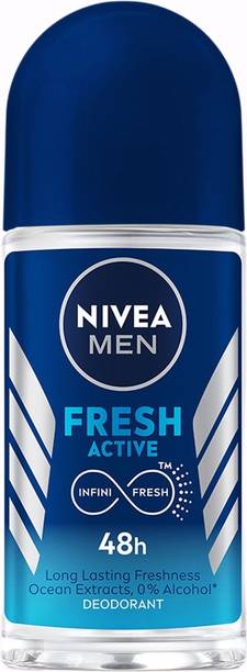 NIVEA Fresh Active Underarm Roll On Deodorant Men Active Odor Defense Deodorant Roll-on  -  For Men & Women