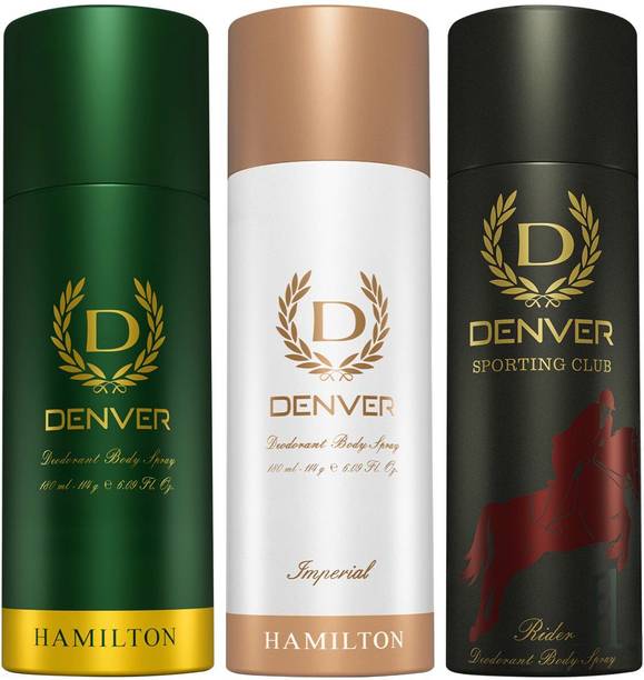 DENVER Hamilton, Imperial & Rider Body Deo (200 ml x 3) Deodorant Spray  -  For Men