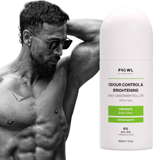 PROWL 6% AHA BHA & Mandelic Acid RollOn|Prevents Body Odour,Exfoliates|Vintage Aquatic Deodorant Roll-on  -  For Men