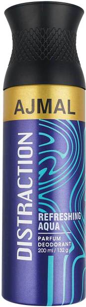 Ajmal Distraction Deodorant Aromatic Woody Fragrance Casual Wear- For Men & Women (200 ml) Deodorant Spray  -  For Men & Women