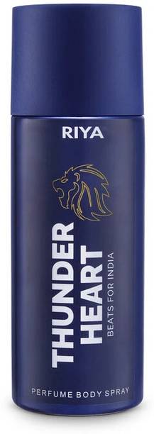 RIYA THUNDER HEART BLUE, DEODORANT BODY SPRAY BERGAMOT AQUATIC, LONG-LASTING Deodorant Spray  -  For Men
