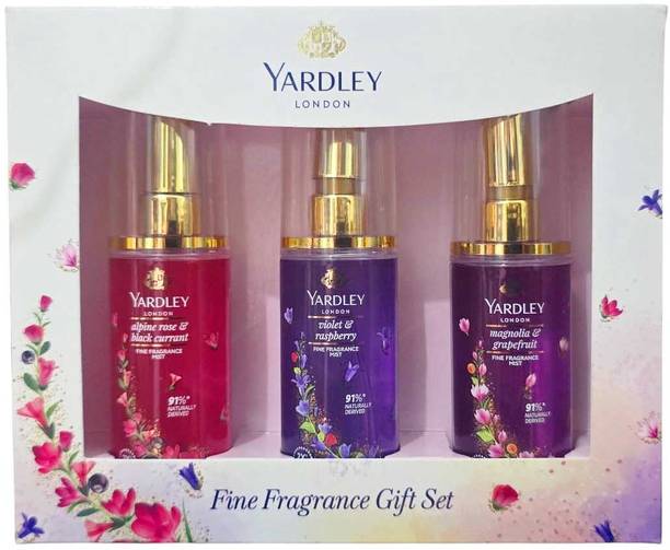 Yardley London Alpine Rose & Blak Currant,Violet & Raspberry,Mangolia & Grapefruit ,35 ML EACH Body Mist  -  For Men & Women
