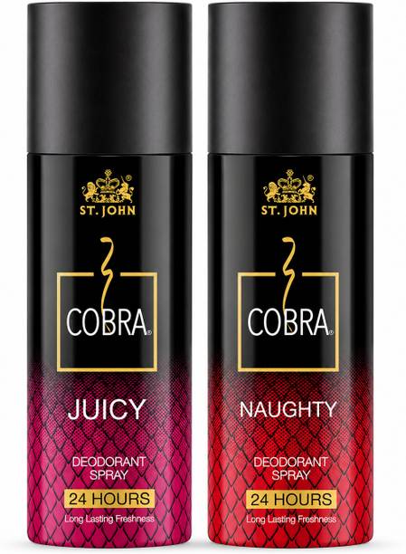 ST-JOHN Cobra Deo Naughty & Juicy |150 ML Each| Deodorant Spray Deodorant Spray - For Men & Women
