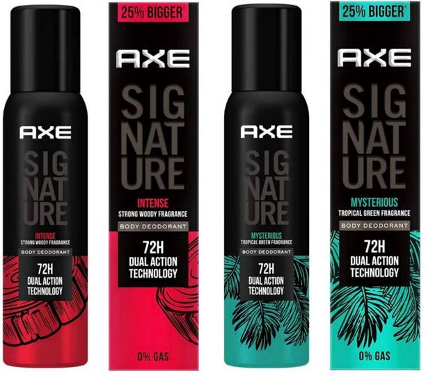 AXE Signature Intense and Mysterious No Gas Body Spray For Men Pack of 2 Deodorant Spray  -  For Men