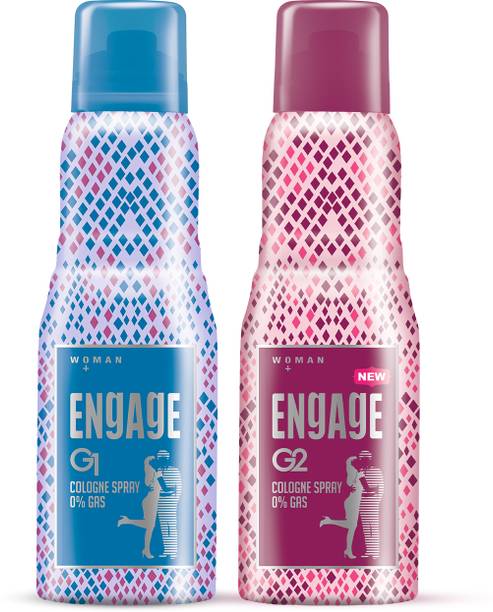 Engage G1 + G2 Cologne Spray Combo for Women 135ml x2, Long Lasting Fragrance Perfume Body Spray  -  For Women