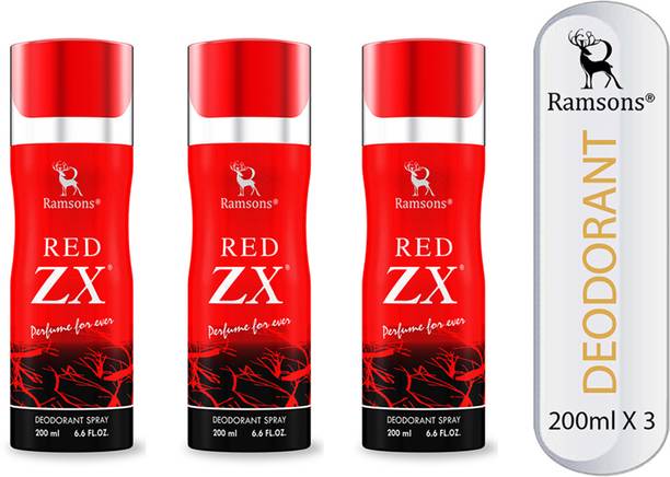 RAMSONS Red ZX Deodorant Spray  -  For Men & Women
