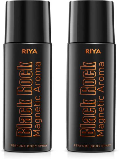 RIYA Black Rock Body Spray Deodorant For Men Pack Of 2 150 Ml Each Deodorant Spray  -  For Men