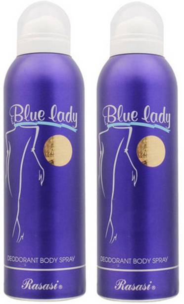 RASASI 2 BLUE LEADY DEODORANT , 200ML EACH, PACK OF 2. Perfume Body Spray  -  For Men & Women