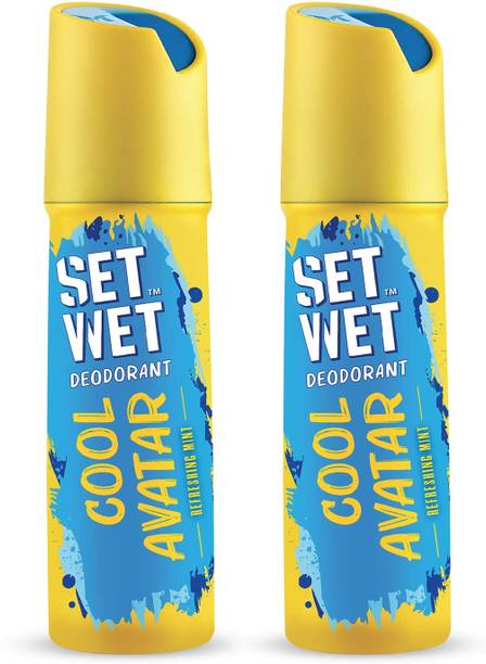 SET WET Deodorant For Men Cool Avatar Refreshing Mint 2x150 Body Spray  -  For Men & Women