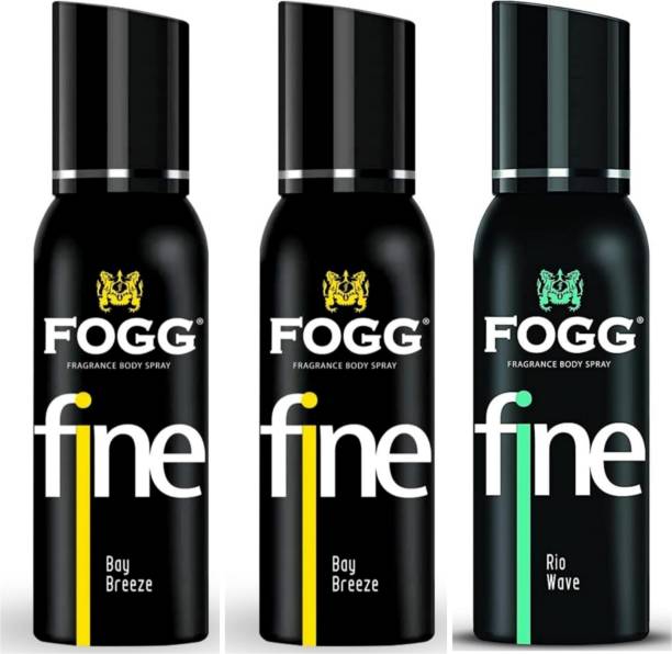 FOGG Fine Bay Breeze-2pcs 120ml & Rio Wave 120ml (Pack of 3) Perfume Body Spray  -  For Men & Women