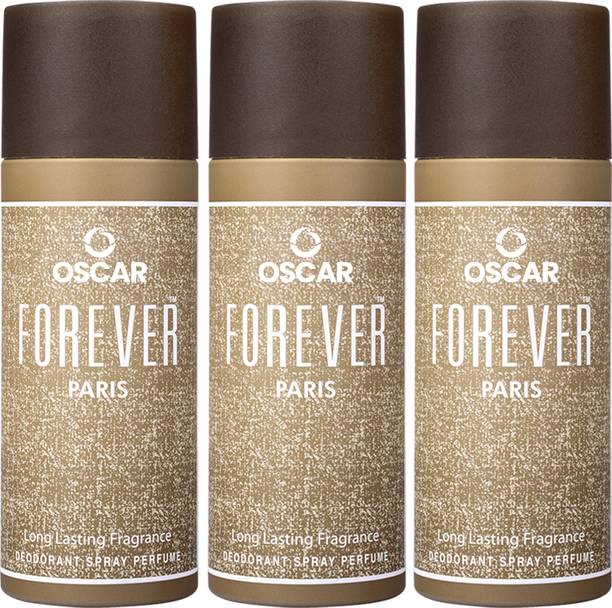 OSCAR Forever Paris Body Spray with Long Lasting Woody fragrance (150mlx3) Deodorant Spray - For Men & Women