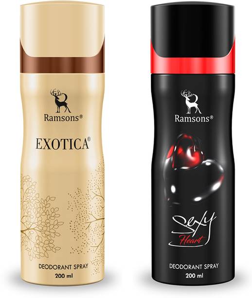RAMSONS Exotica & SexyHeart Deodorant Combo Deodorant Spray  -  For Men & Women