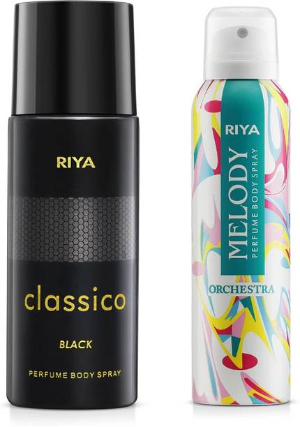 RIYA Classico And Melody Orchestra Body Spray Deodorant For Unisex Pack Of 2 Deodorant Spray  -  For Men & Women
