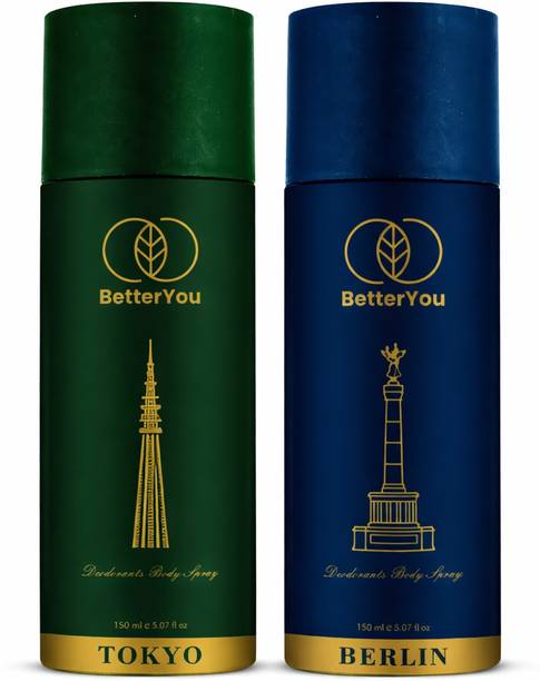 BetterYou Deodorant Spray Combo – Tokyo & Berlin Fragrance | Long Lasting Freshness Deodorant Spray  -  For Men & Women