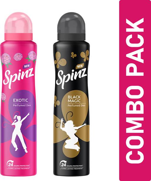 स्पिंज Exotic & Black Magic Perfumed Deo for Women,Combo Pack, (200ml x 2)  -  महिलाओं के लिए