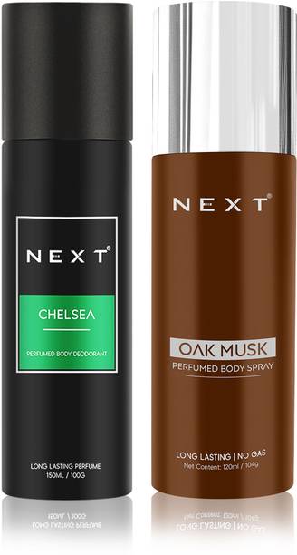 NEXT Premium Chelsea 150ml + Oak Musk 120ml | Long Lasting Fragrance|Travel Friendly Deodorant Spray  -  For Men & Women