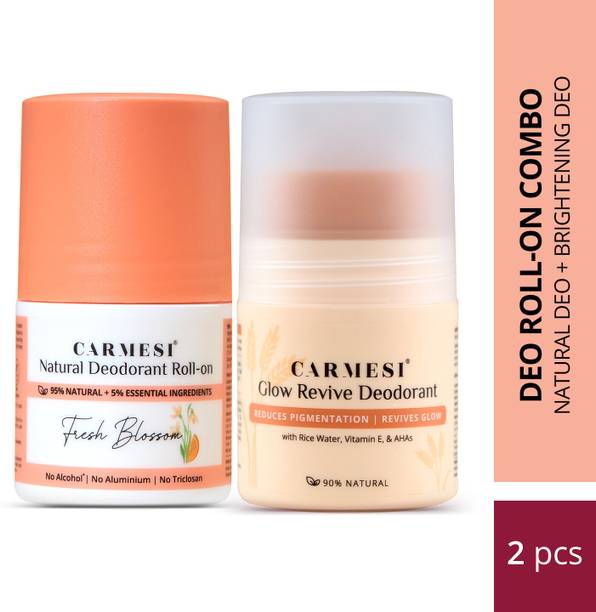 Carmesi Underarm Roll On Deodorant Combo - Glow Revive & Fresh Blossom Deodorant Roll-on  -  For Women