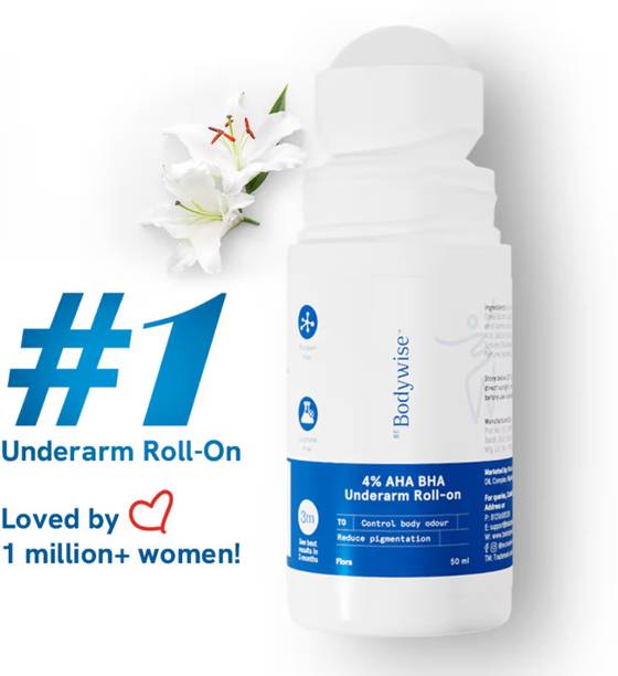 Be Bodywise 4% AHA BHA Underarm Roll On | Reduces Pigmentation & Odour | Flora Fragrance Deodorant Roll-on  -  For Women