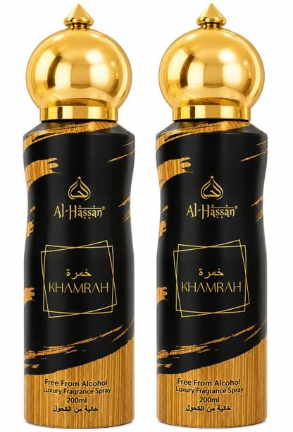 A J HASSAN Khamrah Luxury Fragrance Spray 200ml – Alcohol Free Long Lasting Perfume Deodorant Spray  -  For Men & Women