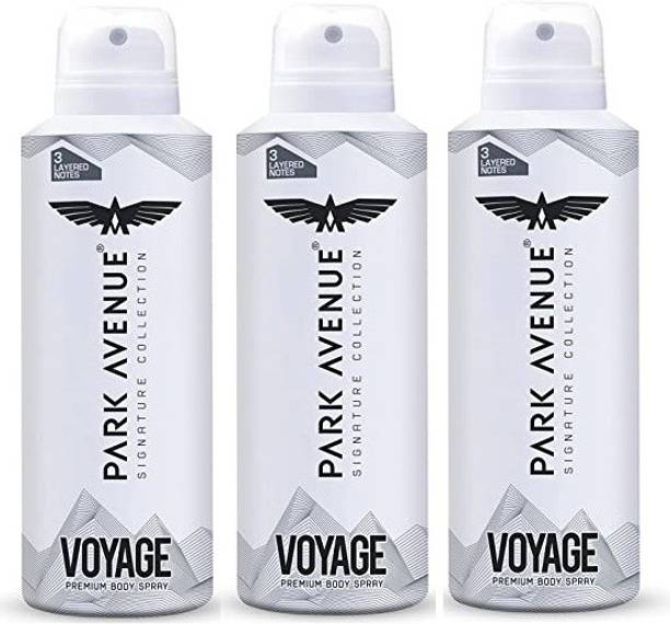 PARK AVENUE Voyage Deodorant Spray - For Men (450 ml, Pack of 3)