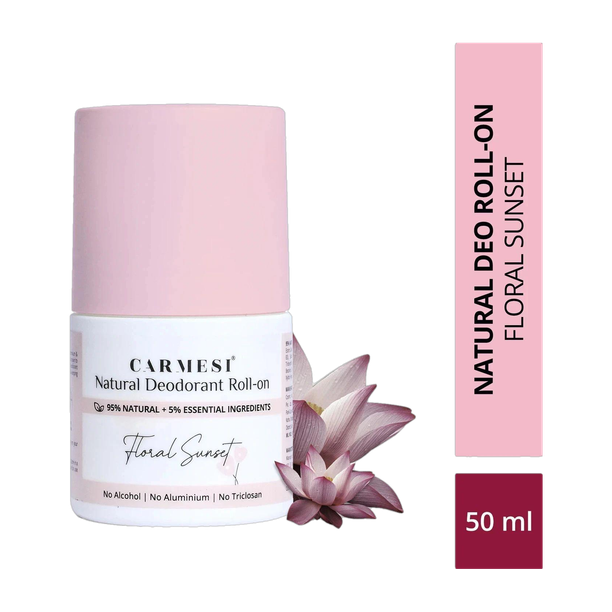 कार्मेसी Floral Sunset Natural Underarm Deodorant Roll On| No Alcohol or Aluminium  -  महिलाओं के लिए