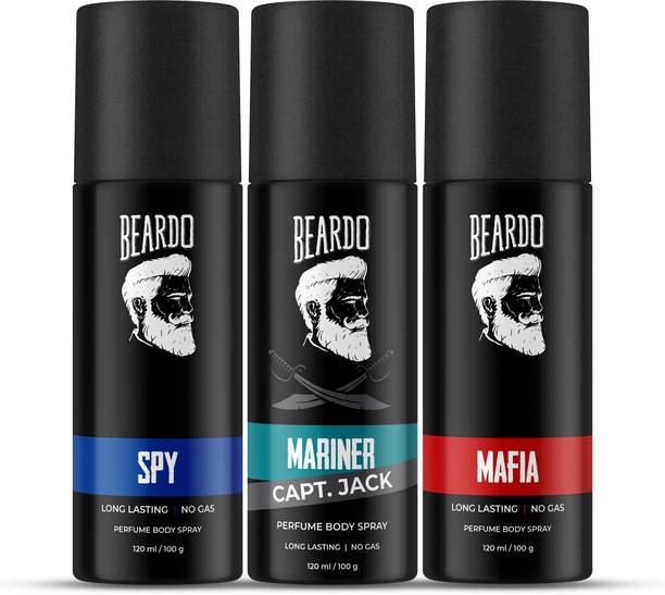 BEARDO Long Lasting Deo Sprays Combo for Men | Spy, Mariner Captain Jack & Mafia Deodorant Spray  -  For Men