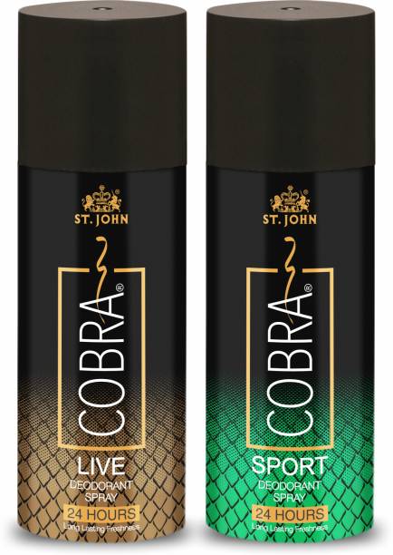 ST.JOHN Cobra Deo Live 150 ml | Cobra Deo Sports 150 ml Deodorant Spray  -  For Men