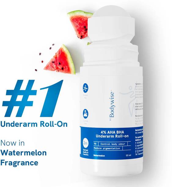 Be Bodywise 4% AHA BHA Underarm Roll On | Lactic Acid, Salicylic Acid | Watermelon Fragrance Deodorant Roll-on  -  For Women