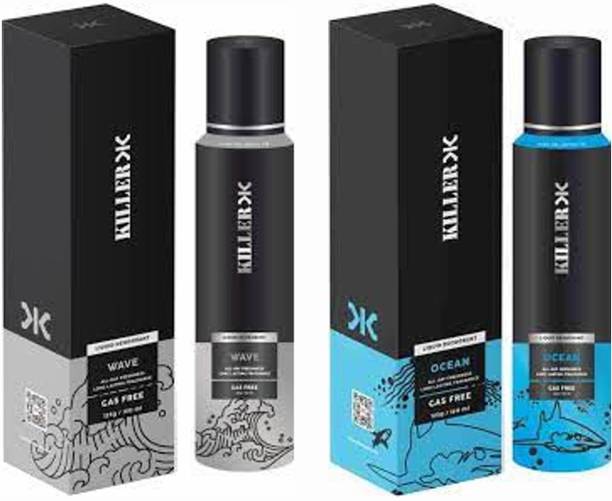 किलर ओशन 150 ml + वेव 150 ml डिओडरेंट डिओडोरेंट स्प्रे  -  पुरुषों के लिए