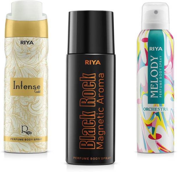 RIYA Intense Gold And Black Rock And Melody Orchestra Body Spray Deodorant For Unisex Deodorant Spray  -  For Men & Women