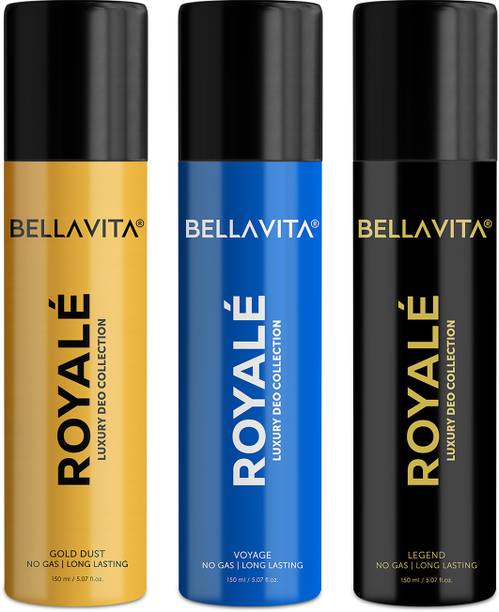 BELLAVITA Legend, Gold Dust & Voyage Deo Parfum Combo|3x150ml|Long lasting Body spray| Body Spray  -  For Men & Women