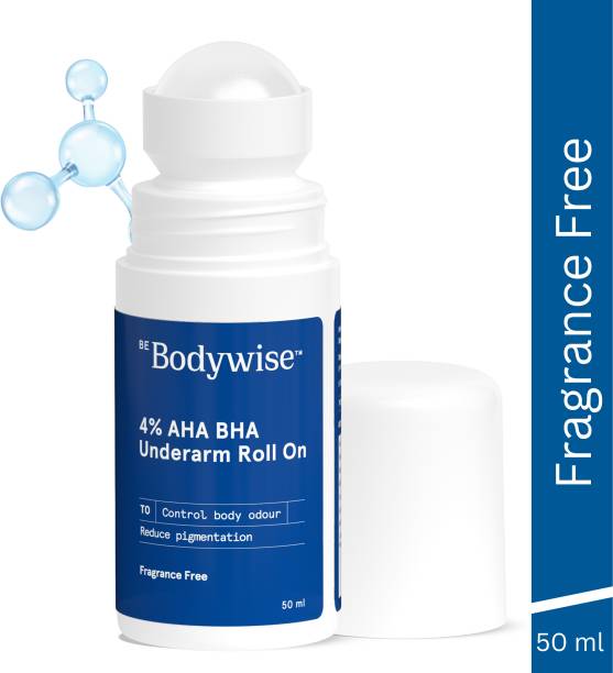 Bodywise 4% AHA BHA | Reduces Pigmentation & Odour | Fragrance Free Underarm Deodorant Roll-on  -  For Women