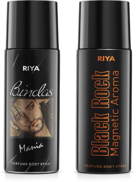RIYA Bindas And Black Rock Body Spray Deodorant For Men 150 Ml Each Deodorant Spray  -  For Men