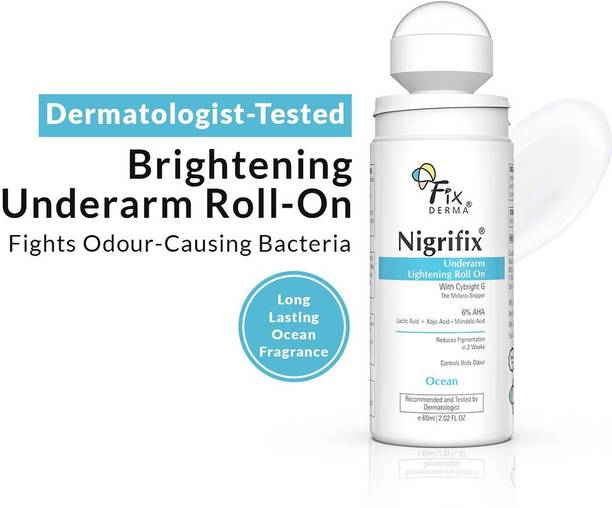 Fixderma Nigrifix Underarm Ocean Roll on With 6% AHA, Lactic Acid & 1% Mandelic Acid Deodorant Roll-on  -  For Men & Women