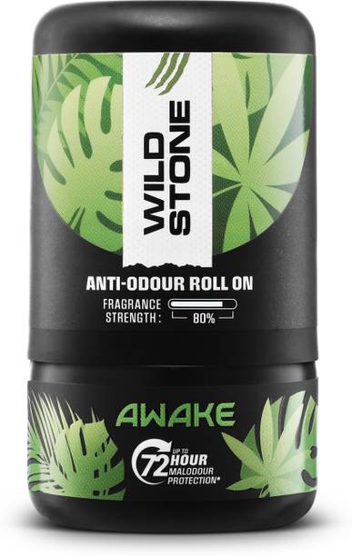 Wild Stone Awake Anti-Odour Roll On | Up to 72-Hour Odour Control |Long-Lasting Freshness Deodorant Roll-on  -  For Men