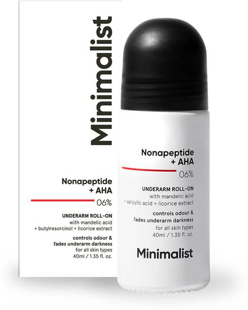 Minimalist 6% Nonapeptide+ AHA BHA Underarm Roll-On Controls Odour & Fades Darkness Deodorant Roll-on  -  For Men & Women