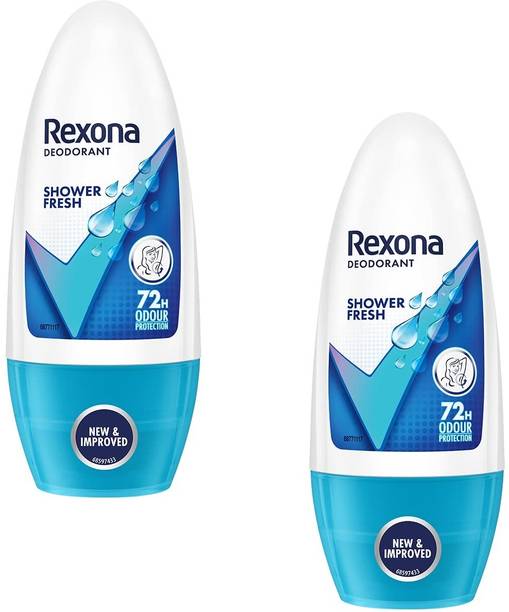 Rexona Shower Fresh Underarm Roll On Deodorant For Women 50ML Pack of 2 Deodorant Roll-on  -  For Women
