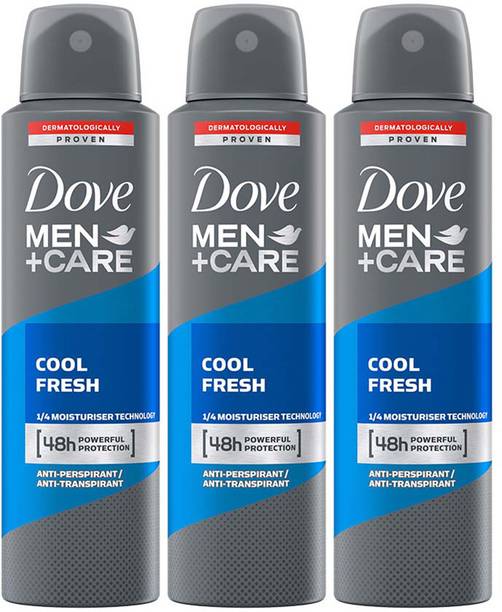 DOVE Men+Care Cool Fresh Dry Spray Antiperspirant Deodorant (Pack of 3) Deodorant Spray  -  For Men
