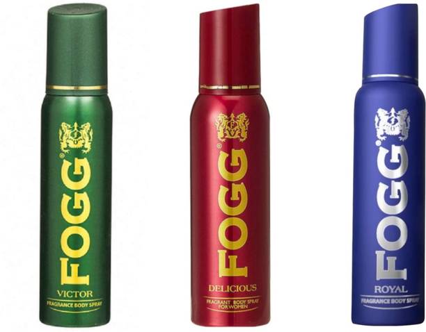 FOGG Victor 120 ML , Delicious 120 ML & Royal 120 ML Perfume Body Spray  -  For Men & Women