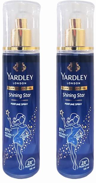 Yardley London Shining star 135 ml each,pack of 2 Body Mist  -  For Men & Women
