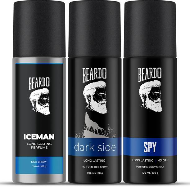 BEARDO Long Lasting Deo Sprays Combo for Men| Iceman Darkside & Spy Deodorant Fragrance Body Spray - For Men