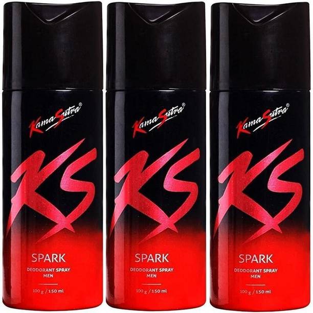 Kamasutra Kama Sutra Spark Deodorant Spray for Men 450 ml (Pack of 3) Body Spray - For Men Deodorant Spray  -  For Men
