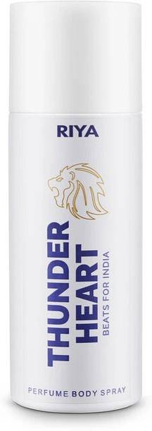 RIYA THUNDER HEART WHITE, DEODORANT BODY SPRAY MANDARIN AMBER, LONG-LASTING Deodorant Spray  -  For Men