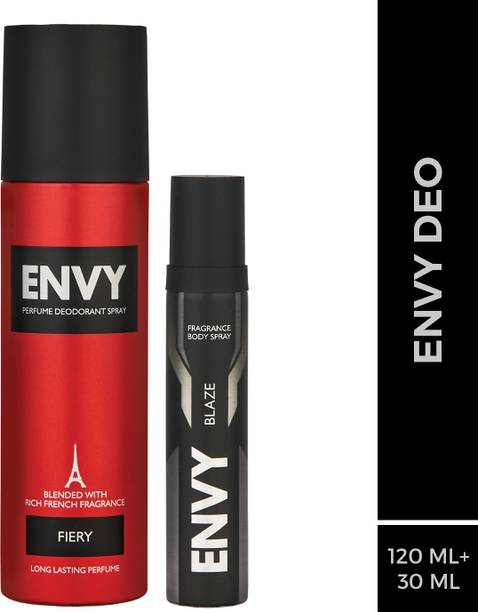 Envy Fiery Body Deo 120 ml & Blaze Nano 30 ml Deodorant Spray  -  For Men