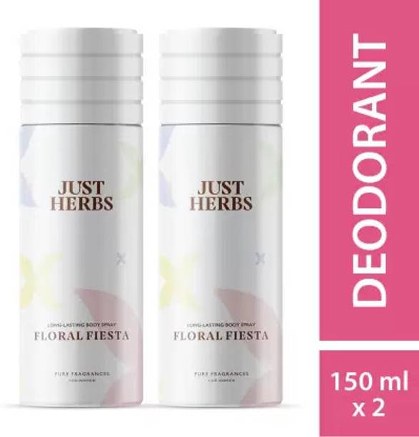 Just Herbs Long Lasting Body Spray Floral Fiesta (Pack of 2) Deodorant Spray  -  For Women