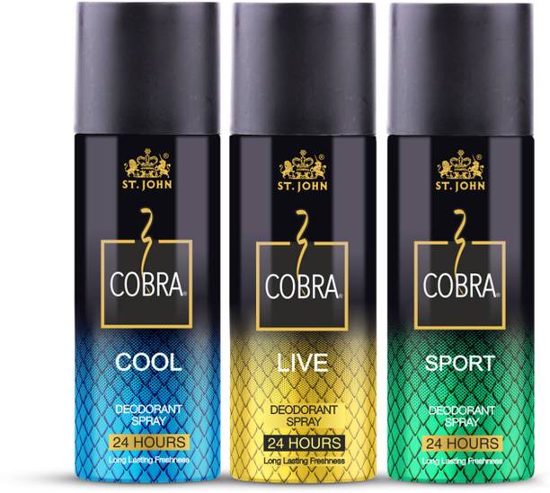 ST-JOHN Cobra Deo Live, Cool & Sports Deodorant Spray Deodorant Spray  -  For Men & Women