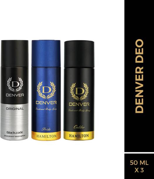 DENVER Pride, Black.code Original & Caliber Nano Deodorant Spray  -  For Men