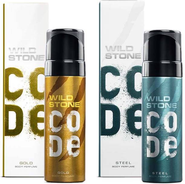 Wild Stone CODE Gold & Steel Body Perfume for Men (150 ml each), No Gas Deodorant Perfume Body Spray  -  For Men